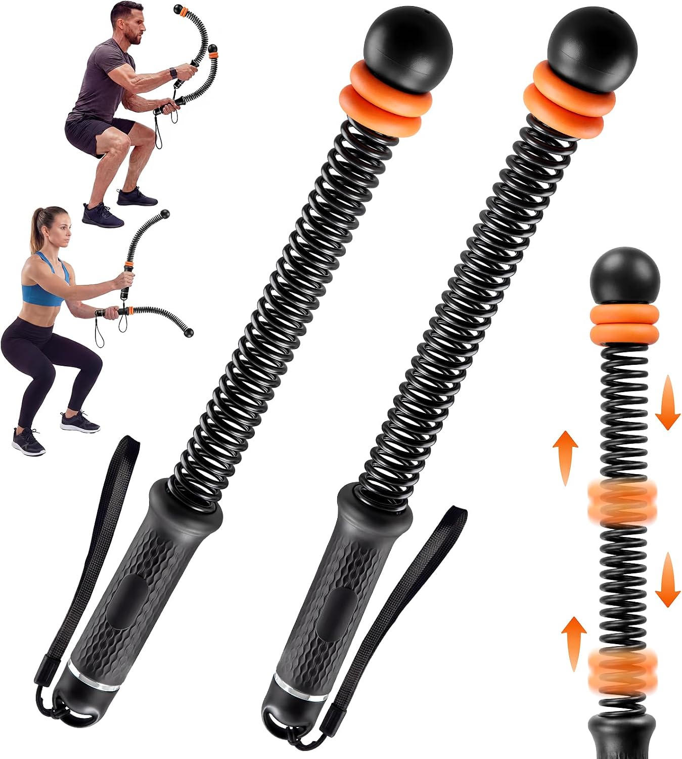 Home Gym Exercise - Adjustable Ropeless Battle Ropes for Home