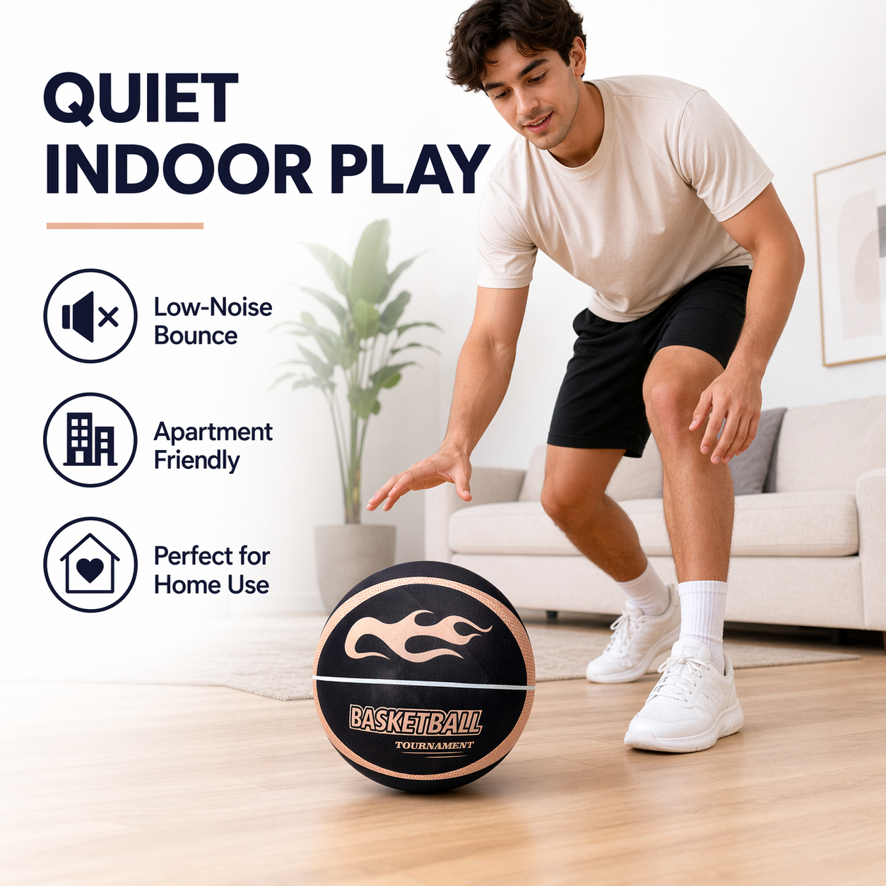 Home Gym Practice - Fabric Cover Silent Basketball Size3 5