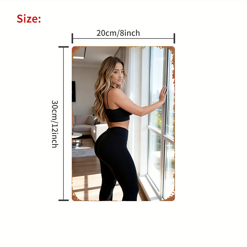 2D Flat Style Metal Sign Woman - Home Gym Outfit reseña y precio