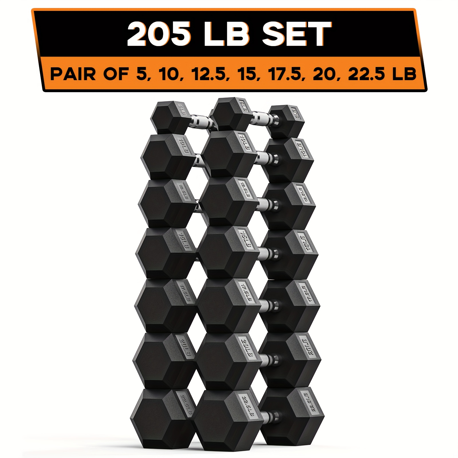 40-355LB HEX Dumbbell Set Rubb - Home Gym China reseña y precio