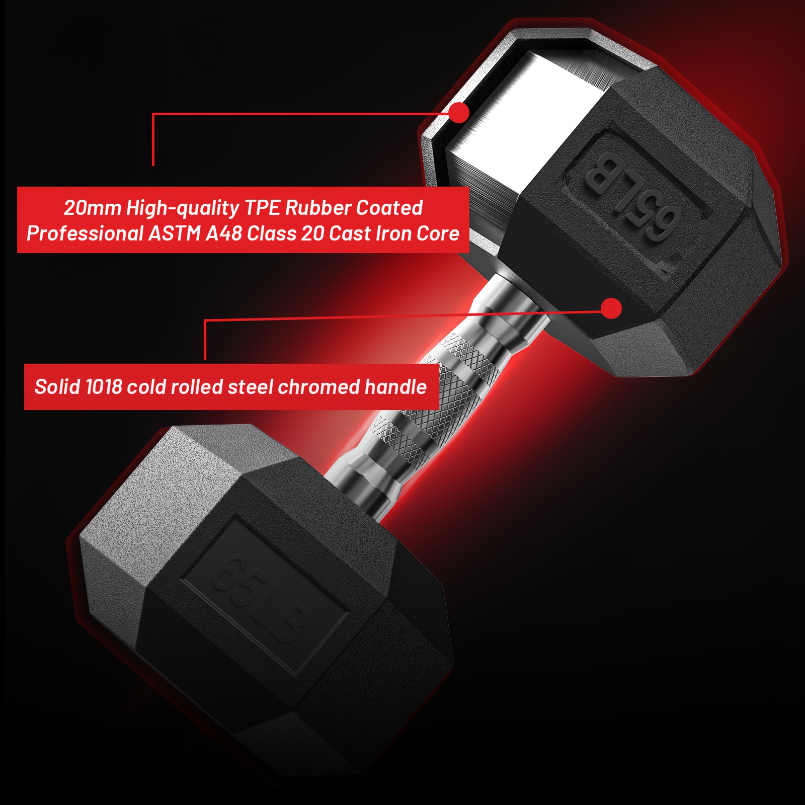 40-355LB HEX Dumbbell Set Rubb - Home Gym China reseña y precio