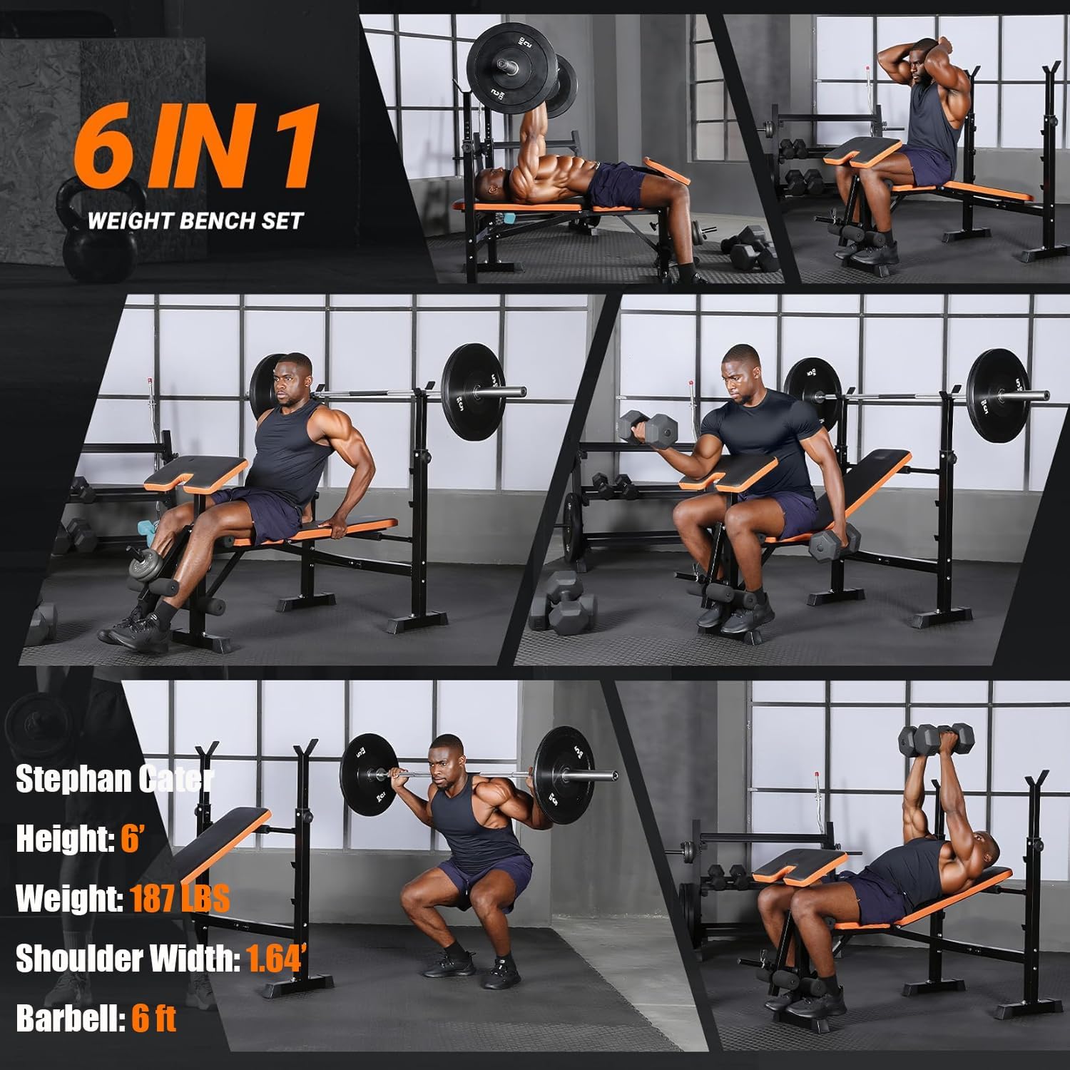 6-in-1 Space Saving Weight Ben - Home Gym Weight reseña y precio