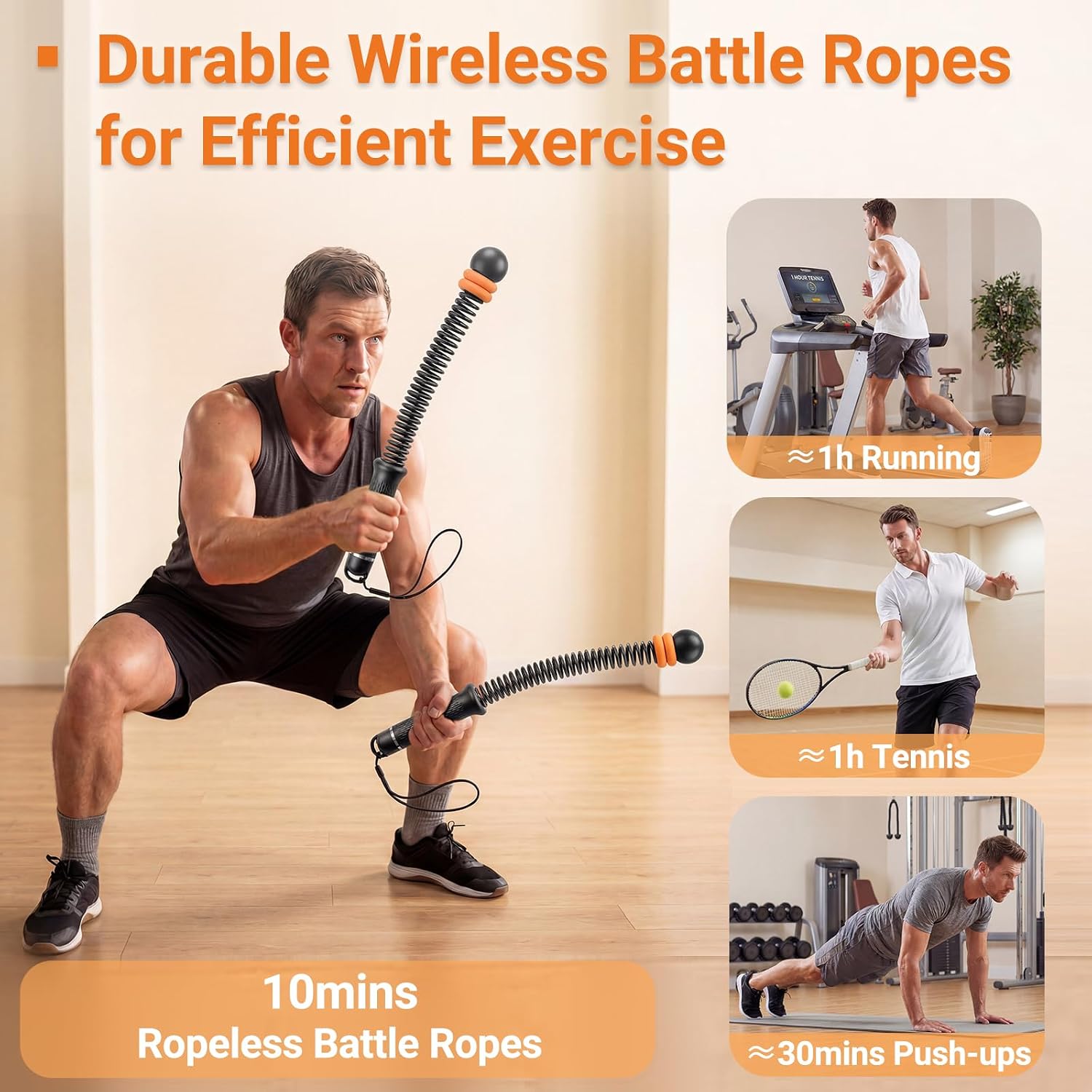 Adjustable Ropeless Battle Rop - Home Gym Exercise reseña y precio