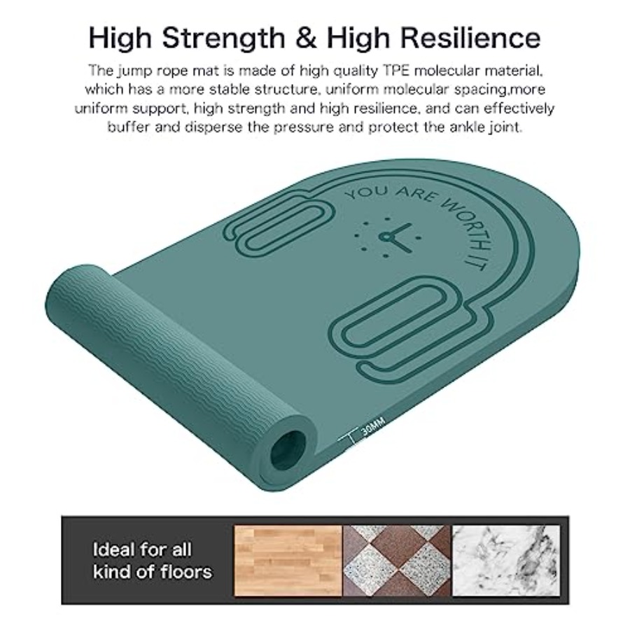 8/20/30mm Jump Rope Mat Fitnes - Home Gym Exercise reseña y precio