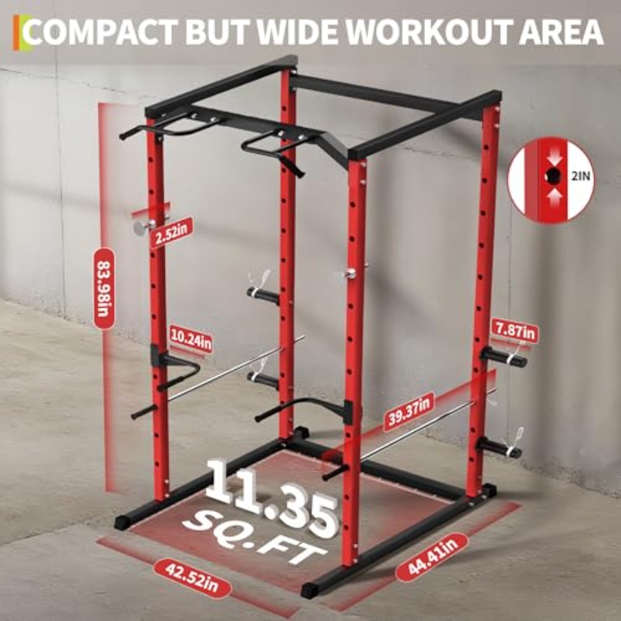 Heavy-Duty Power Cage with Pul - Home Gym Pull Up reseña y precio