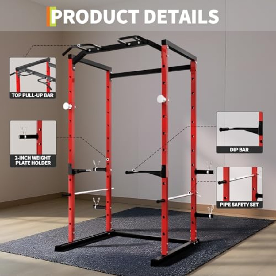 Heavy-Duty Power Cage with Pul - Home Gym Pull Up reseña y precio