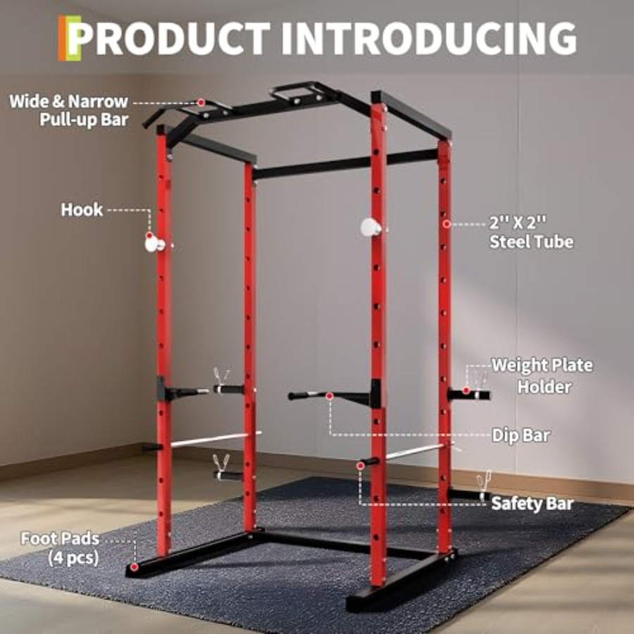 Heavy-Duty Power Cage with Pul - Home Gym Pull Up reseña y precio