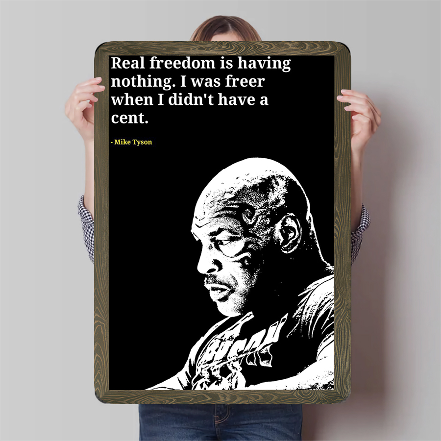 Mike Tyson Quote Metal Wall Ar - Home Gym Quotes reseña y precio