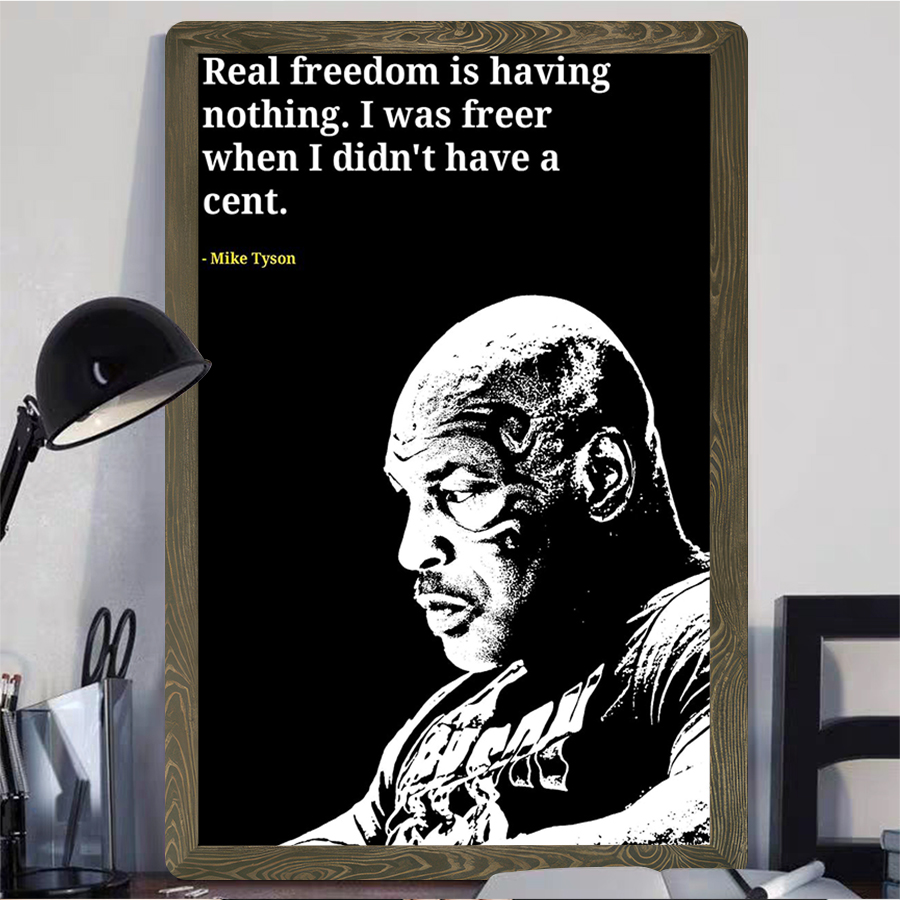 Mike Tyson Quote Metal Wall Ar - Home Gym Quotes reseña y precio