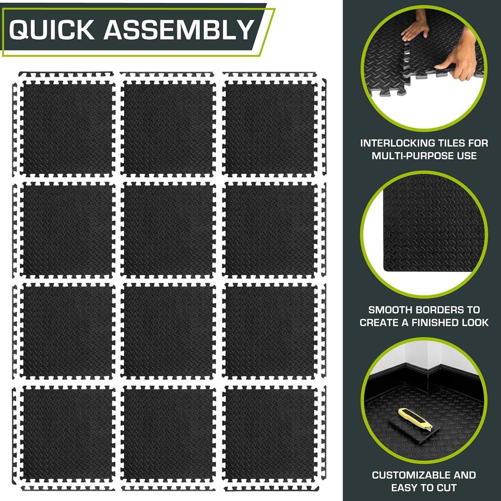 Interlocking Floor Mats 12 Pie - Home Gym For Toddlers reseña y precio