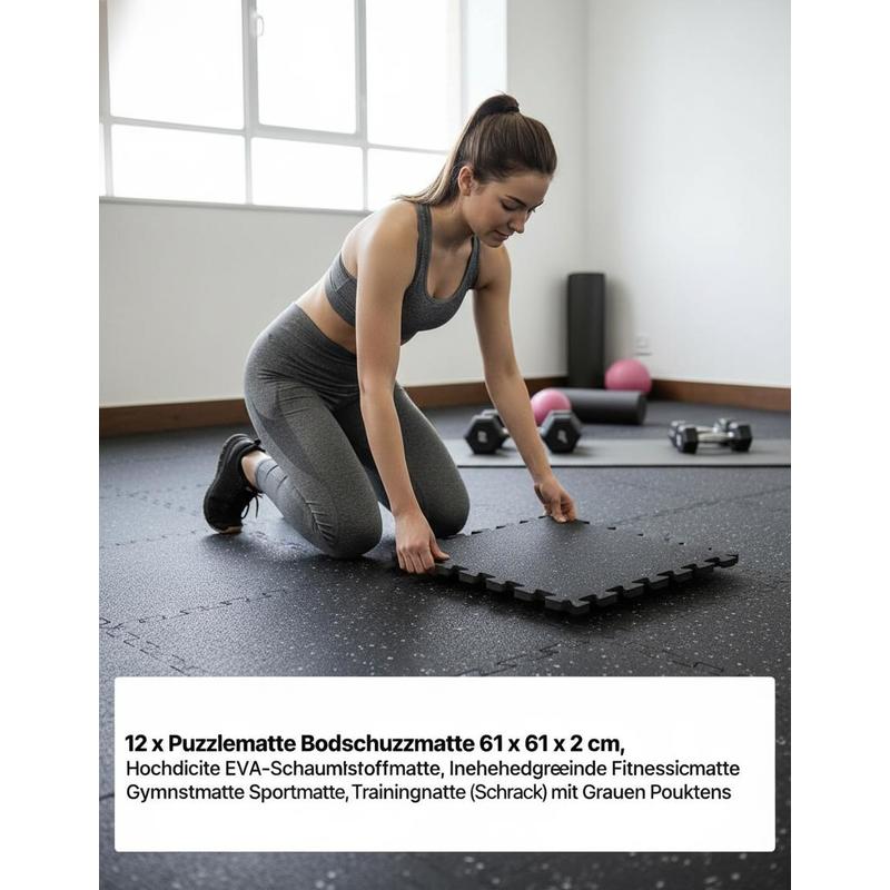 Puzzle Exercise Mat, 12 PCS Fi - Home Gym Exercise reseña y precio