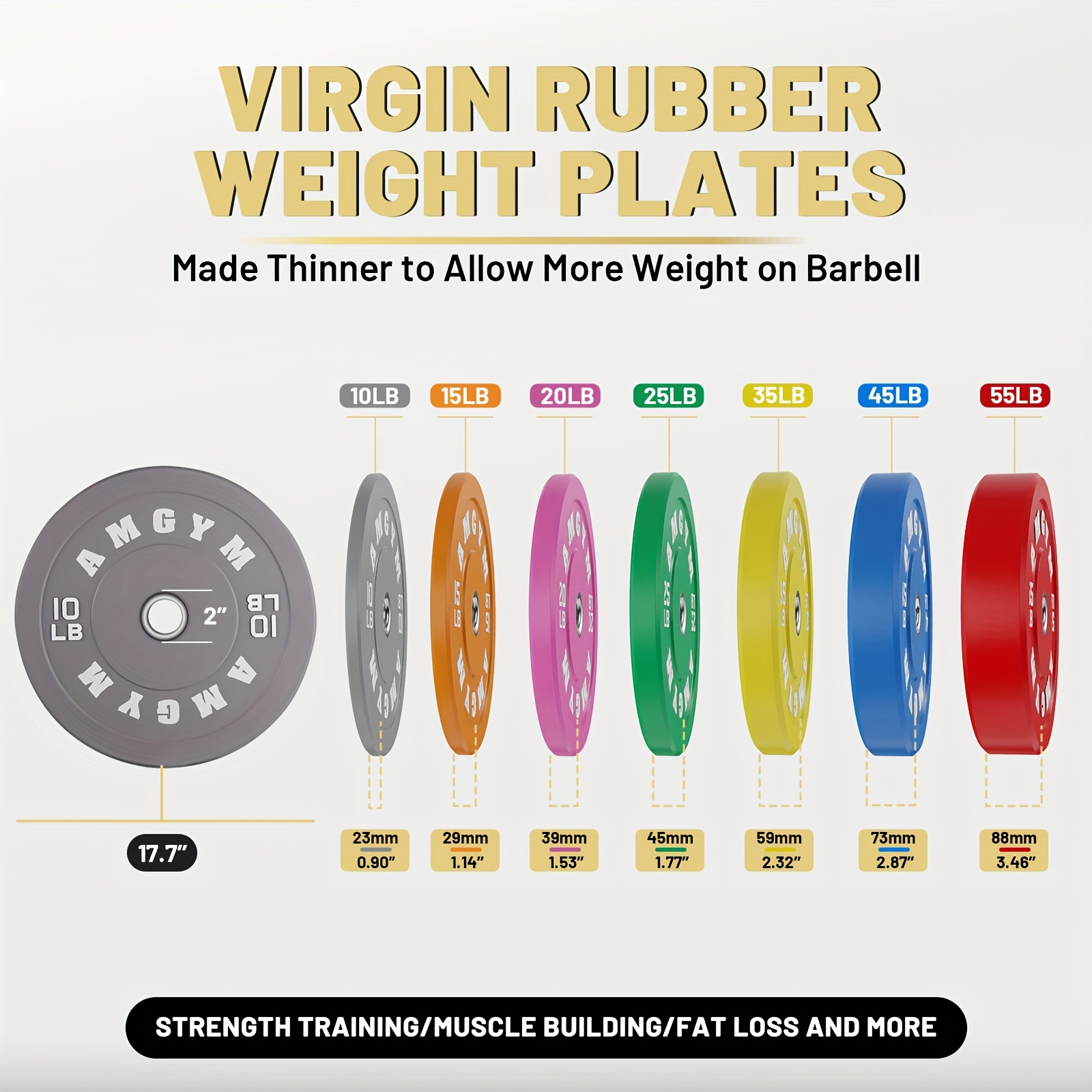 AMGYM Color Bumper Plate, Weig - Weight Plate Bumper reseña y precio