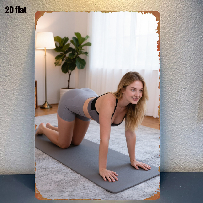 2D Flat Style Metal Sign Woman - Home Gym Outfit reseña y precio