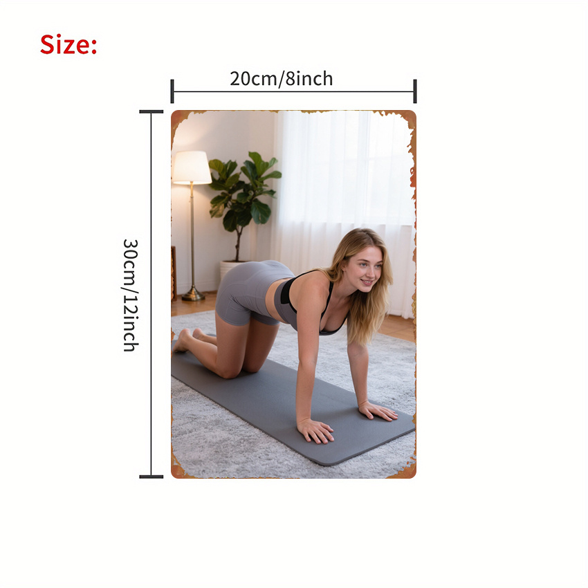 2D Flat Style Metal Sign Woman - Home Gym Outfit reseña y precio
