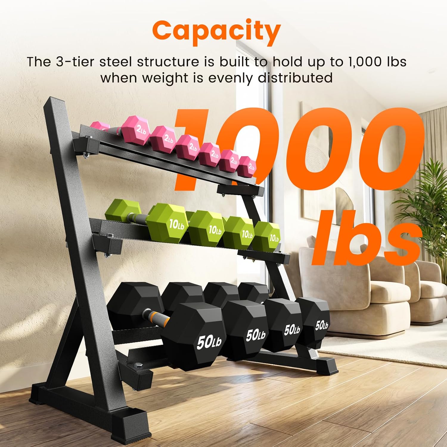 3-Tier Dumbbell Rack with Adju - Home Gym Weight reseña y precio