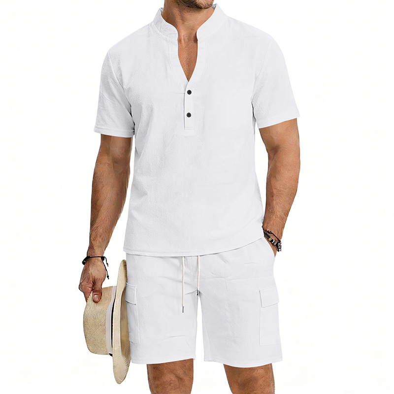 Men's Casual Shirt Short Pants - Home Gym Outfit reseña y precio