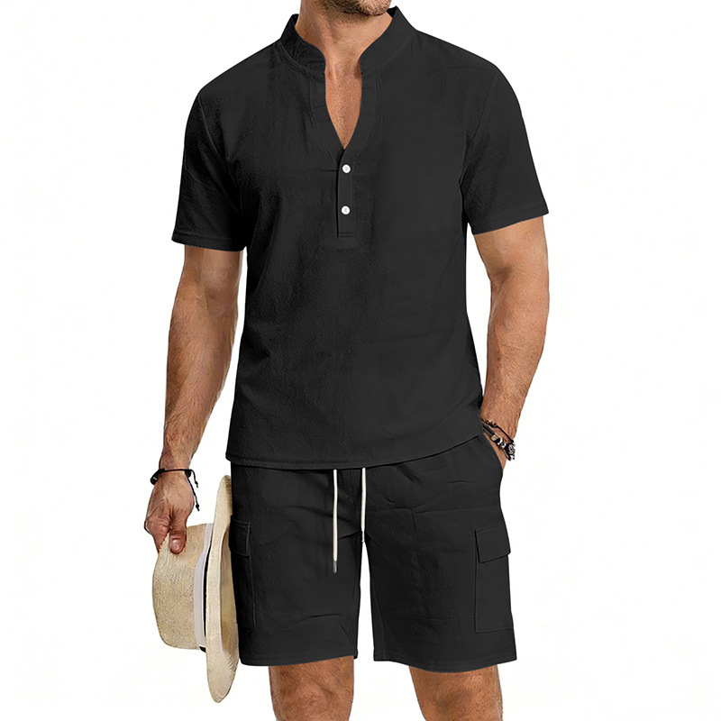 Men's Casual Shirt Short Pants - Home Gym Outfit reseña y precio