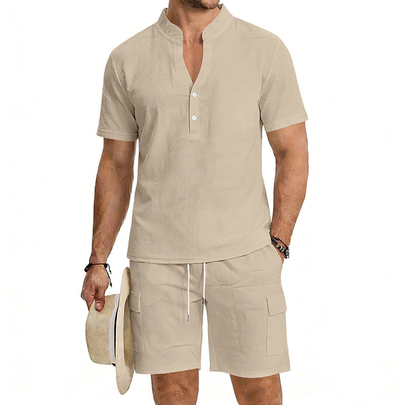 Men's Casual Shirt Short Pants - Home Gym Outfit reseña y precio