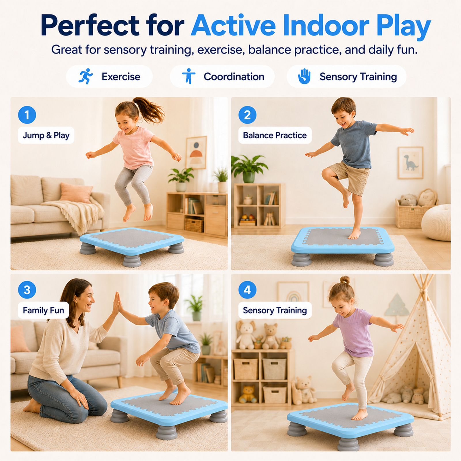 Kids Trampoline Indoor, Recrea - Home Gym For Toddlers reseña y precio