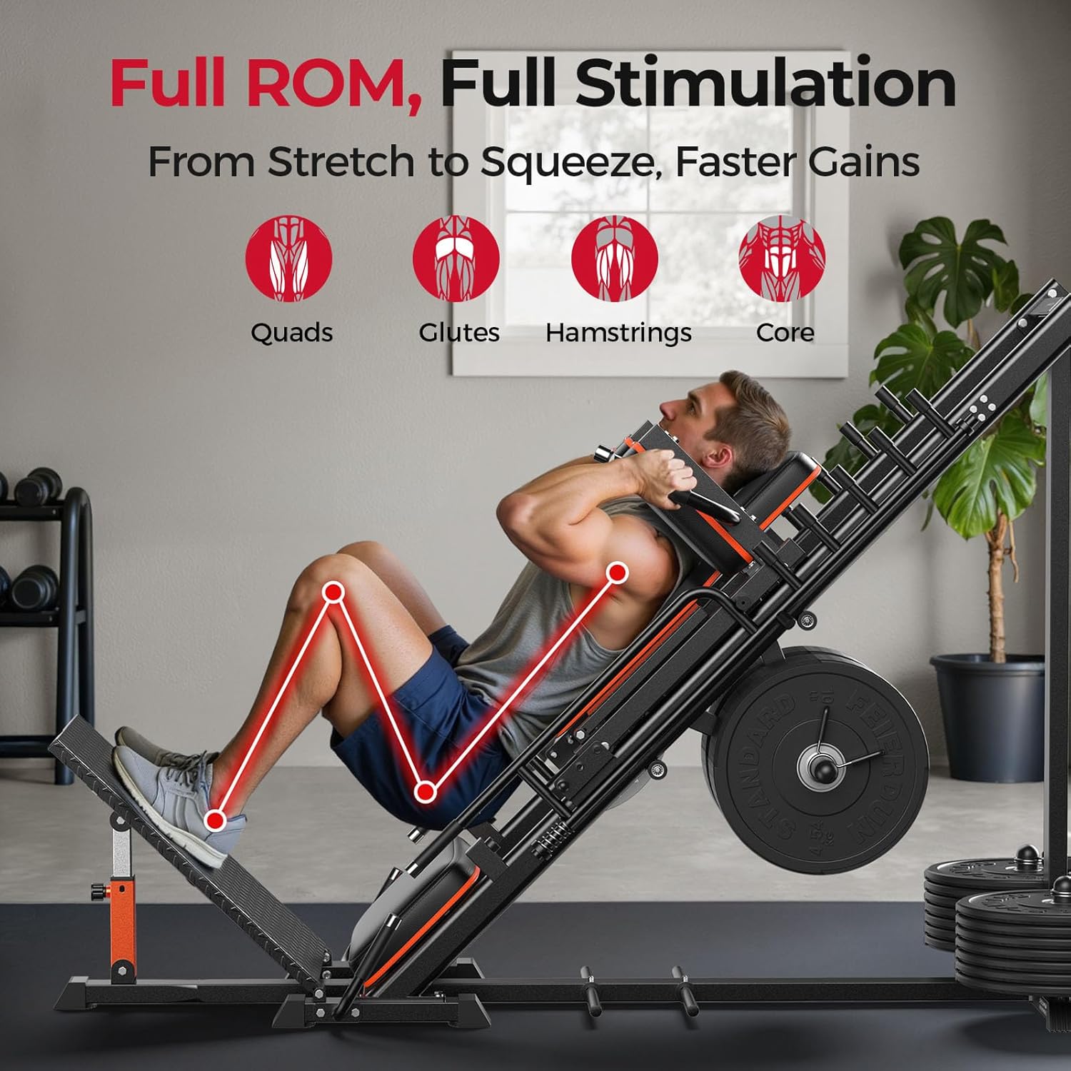 FEIERDUN 3‑in‑1 Leg Press Hack - Home Gym Hack reseña y precio