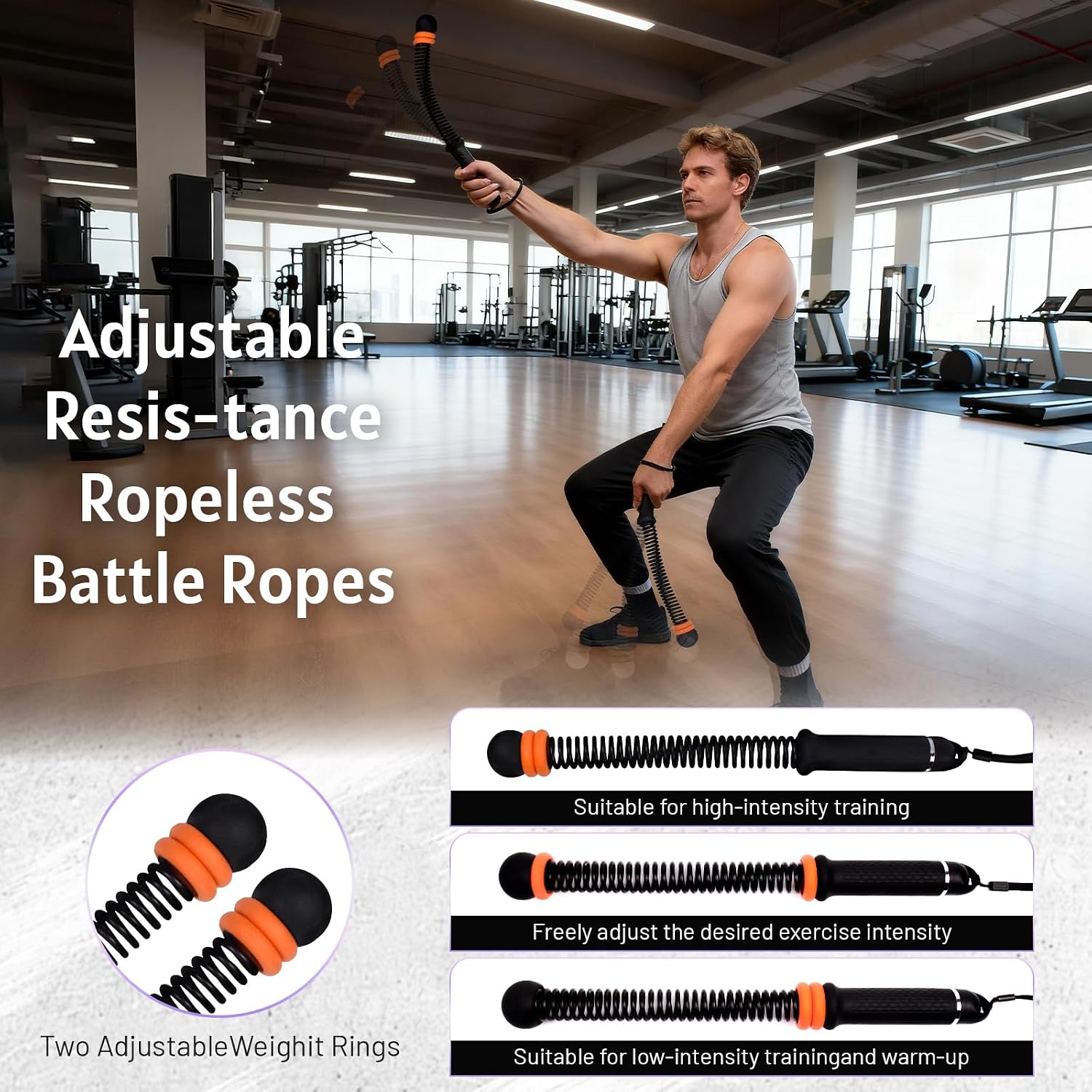 Ropeless Battle Ropes with Adj - Home Gym Exercise reseña y precio