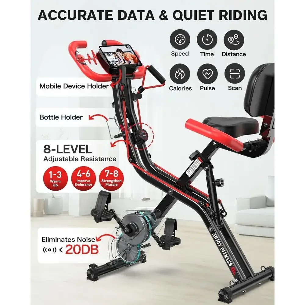 Upright Exercise Bike with Adj - Home Gym Resistance reseña y precio