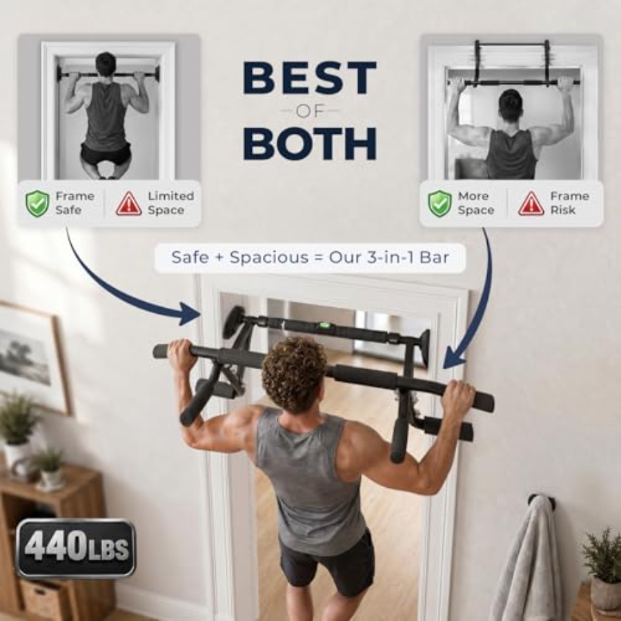Home gym doorway pull up bar:  - Home Gym Pull Up reseña y precio