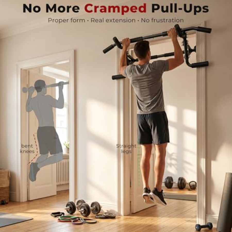Home gym doorway pull up bar:  - Home Gym Pull Up reseña y precio