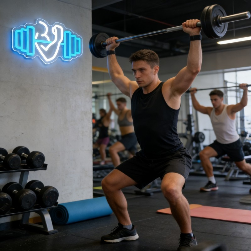 Bicep Dumbbell Neon Sign LED W - Home Gym Quotes reseña y precio
