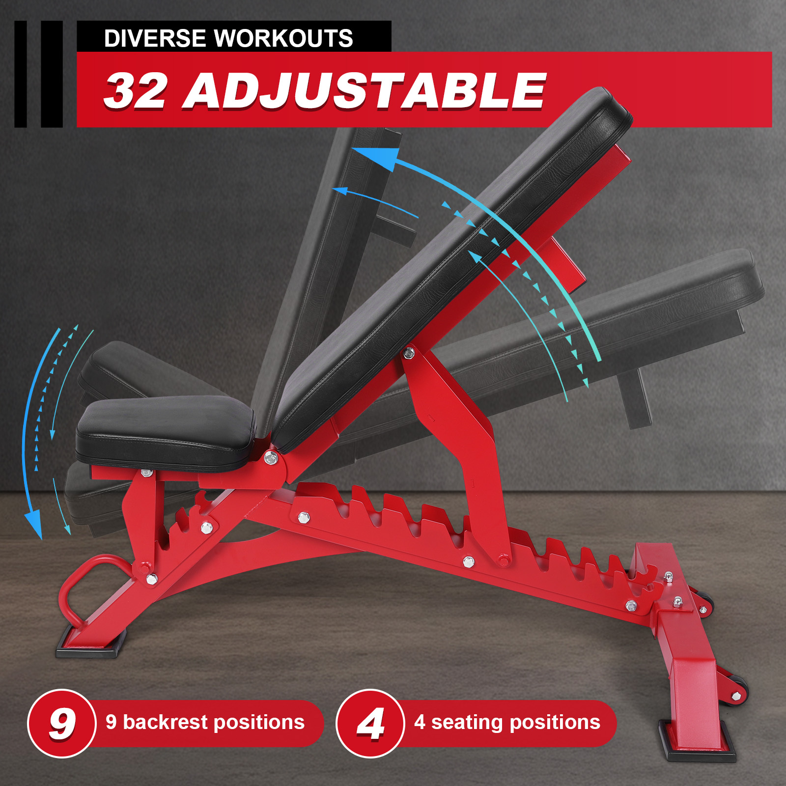 Adjustable Workout Bench with  - Home Gym China reseña y precio